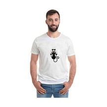 Cat Clipartcat Scratching Claws Vector Cat Baskılı Beyaz Erkek T