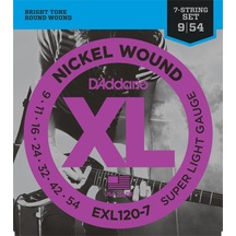 D'addario Exl120-7 Xl Nickel Serisi Elektro Gitar Tel Seti Super Light - 09-54 - 7 Telli