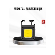 Şarjlı Cob Led Anahtarlık Fener 4 Modlu, Manyetik Ve Katlanabilir Standlı