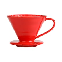 Ruicoo Seramik Kahve Damlatıcı - Elle Yapılmış Özel Tasarım, Mükemmel Lezzet İçin Manuel Demleme Aracı Kırmızı