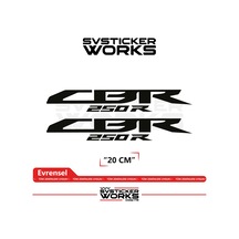 Honda Cbr 250r Sticker Uyumlu Yazı Yüksek Kalite Özel Kesim Folyo 2'li Set Siyah