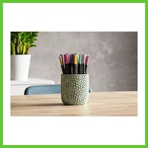 Bezos 3d Baskı Delikli Organik Desenli Kalemlik Ve Çok Amaçlı Organizer Fırçalık Masaüstü Saklama - Adaçayı Yeşili Dmc Çok Renkli