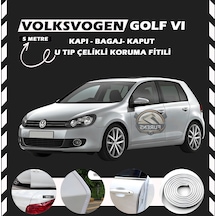 Volksvogen Golf 6 Oto Araç Kapı Koruma Fitili 5metre Parlak Beyaz Renk