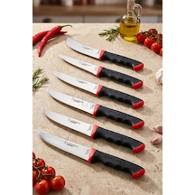 Lazbisa Mtf-060 Soft Grip Mutfak Bıçak Seti Et Ekmek Sebze Bıçağı 6 Lı Set Günlük Kullanım