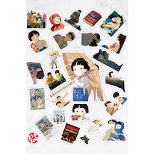 Ateşböceklerinin Mezarı Grave Of The Fireflies Anime Yapışkanlı Folyo Sticker Paketi 25 Adet Çok Renkli