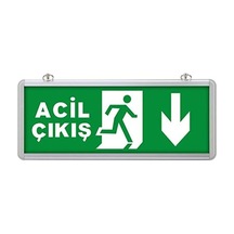 Aşağı İleri Acil Çıkış Levhası, 3 Saat Şarjlı, Elektrikle Çalışır, 3 Watt Ledli Exıt Çıkış