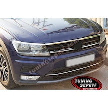 Vw Tıguan 2016-2019 Far Üst Çıtası 3 Parça Paslanmaz Çelik Krom