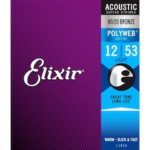 Elixir 012-053 80/20 Bronz Polyweb Akustik Gitar Teli 11050