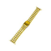 ​​​Apple Uyumlu  Watch 42 MM 44 MM 45 MM Kordon Şeritli Bakla Metal Kordon 5