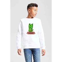 Tshirthane Donna Zooba Battle Royale Baskılı Unisex Çocuk Beyaz Sweatshirt Beyaz