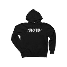 Powerwolf Logo Siyah Kapşonlu Sweatshirt Hoodie Siyah