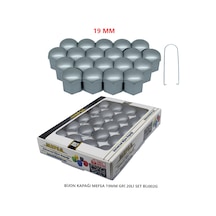 Bijon Kapağı Düz 19 Mm Gri 20 Li Set