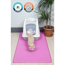 60x110 Cm Hücreli Kedi Kumu Paspası Kedi Matı Kedi Tuvalet Önü Paspası Pembe