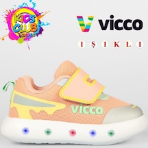 Vicco Melodic Işıklı Ortopedik Çocuk Spor Ayakkabı Pudra