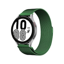 Galaxy Watch 4 Metal Mıknatıslı Kordon - Haki Yeşil Ahşap