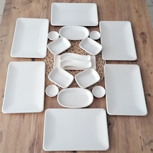 Keramika Takım Kahvaltı 19 Parça 6 Kişilik Mat Krem Sierra Krem