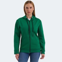 Slazenger KATYA Kadın Fermuarlı Kapüşonlu Cepli Nane Sweatshirt