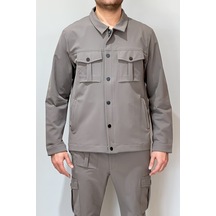 Erkek Modern Fermuarlı Üst 24720 Vizon Vizon