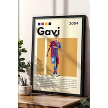 Gavi Çerçeveli Tablo - Dekoratif Çerçeveli Futbolcu Poster Tablo