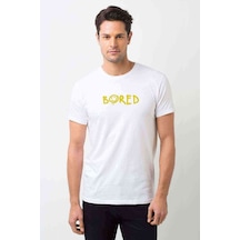 Sherlock Bored Baskılı Beyaz Erkek Tshirt