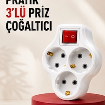 3 Lü Topraklı Priz Çoklayıcı Açma Kapama Anahtarlı Direkt Prize Takılan Adaptör Diğer