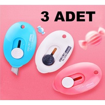 3 Adet Çok Amaçlı Çelik Bıçaklı Mini Tekli Falçata Maket Bıçağı