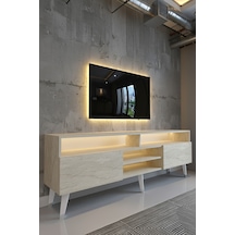 Resital Ledli Tv Sehpası - Led Işıklı - Traverten - W9030-8