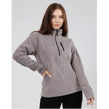 Genius Store Kadın Polar Yarım Fermuarlı Outdoor Cepli Spor Polar Gri Açık Gri Genius Store Kadın Polar Yarım Fermuarlı Outdoor Cepli Spor Polar Gri Açık Gri