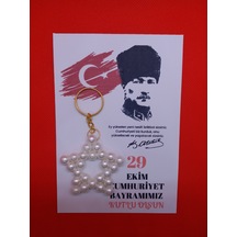 Sevimli Tasarımlar Yıldız Anahtarlık-29 Ekim Temalı