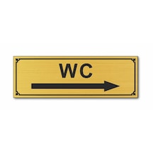 Wc Sağ Yön Kapı Duvar Uyarı - Yönlendirme Levhası Altın Tabela (540572420)