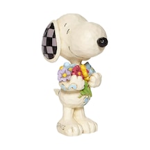 Enesco Peanuts By Jim Shore Snoopy Bahar Çiçekleri Tutan Minyatür Heykelcik, 7 Cm, Çok Renkli Diğer