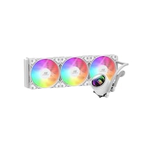 Powerboost Pb-lcs-cr360w Cırcle Beyaz 360w Raınbow Fanlı Lga1700/am5 Uyumlu 360mm Sıvı Soğutma Sistemi