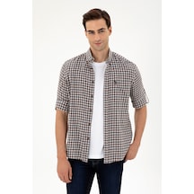 U.s. Polo Assn. Erkek Kahverengi Gömlek Desenli 50296628-vr029 Kahverengi