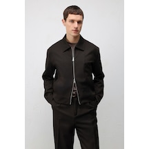 Antioch Relaxed Fit Fermuarlı Erkek Mont Kahverengi