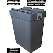 Technow Motek 28 Litre Mini Tasarım Geri Dönüşüm Ofis/ev/çalışma Antrasit