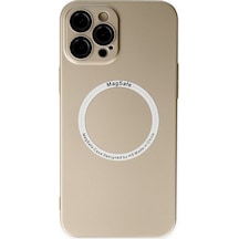 Apple iPhone  Uyumlu,  12 Pro Kılıf Jack Magneticsafe Lens Silikon - Gold