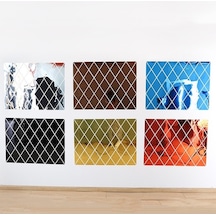 Novahub Eşkenar Dörtgen Akrilik Ayna, Kahverengi Arkaplan Dikişli Çıkartmalar Diğer