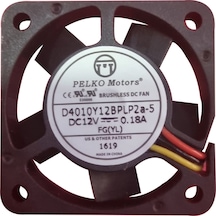 Pelko Motors 40X40X10Mm D4010Y12Bplp2A-5 Dc 12V 0.18A Kare Fan