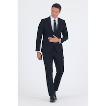 İmza Siyah Kırlangıç Yaka 6 Drop Slim Fit Tam Astar Esnek Takım Elbise 1001260011