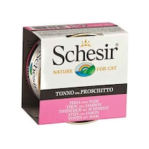 Schesir Jel Ton Balıklı ve Jambonlu Konserve Yetişkin Kedi Maması 85 G