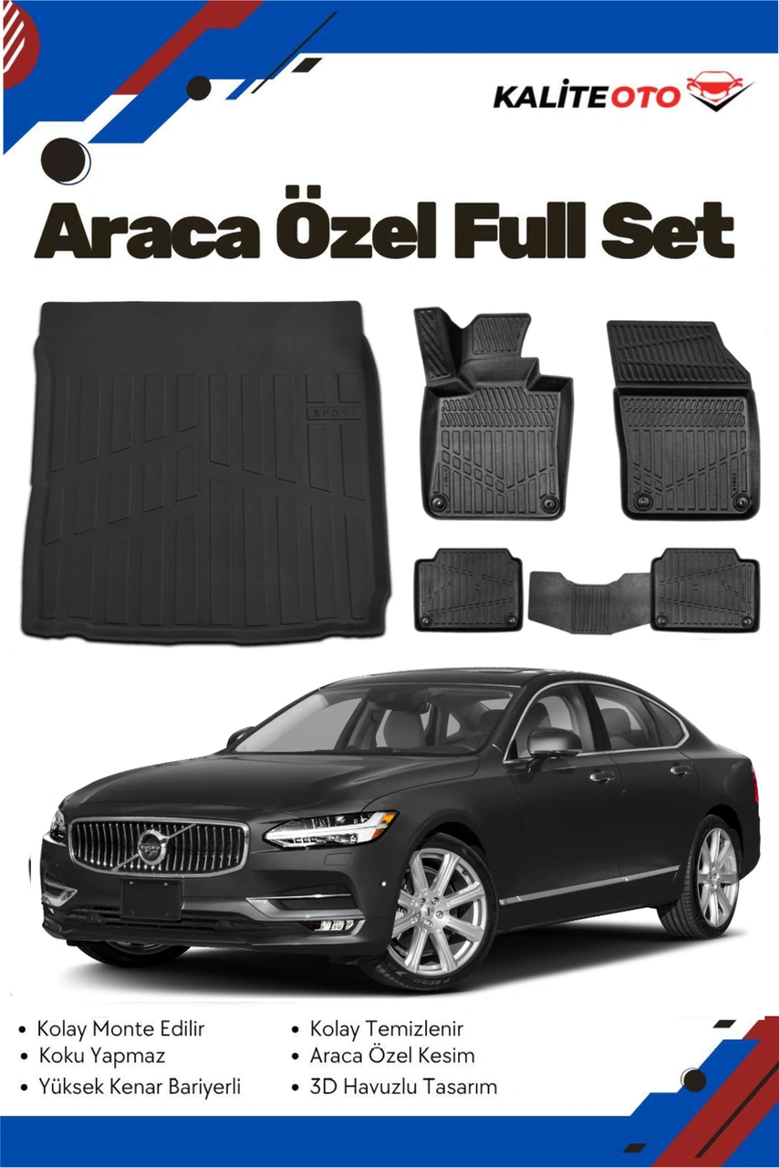 Volvo S90 2025 Model Yumuşak Paspas+bagaj Havuzu Seti