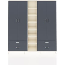 Arges Dolap 12 Raflı 4 Çekmeceli 2 Askılı 220x30x243 Aytaşı-antrasit/antrasit Antrasıt/antrasıt