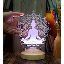 Yoga Led Lamba Lotus Mandala Tasarımlı Meditasyon & Yoga Eğitmeni Hediyesi Kişiye Özel İsimli