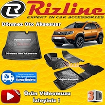Dacia Duster 4X2 3D Paspas+Bagaj Havuz Siyah 2018 Sonrası Rizline N11.11935