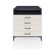Kronos Şifonyer Tek Raflı 4 Çekmeceli 88x59x96 Antrasit-aytaşı Antrasit