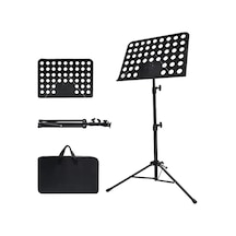 Taşınabilir Nota Kağıdı Müzik Standı, Çantalı, Ayarlanabilir Tasarım, 1 Paket Abanoz