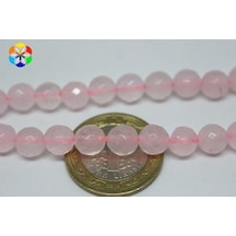 Pembe Kuvars Taşı Faset Kesim 8Mm/10 Adet