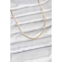Cm 14k Gold Renk Kare Zincirli Model 60 Cm Kadın Kolye - Tj-bko10941 Gümüş