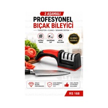 3 Aşamalı Profesyonel Bıçak Bileyici Tungsten Elmas Seramik Bileme Sistemi Kaymaz Tabanlı Ergonomik