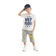 Denokids Hey Dude Erkek Çocuk T-shirt Kapri Takım Çok Renkli
